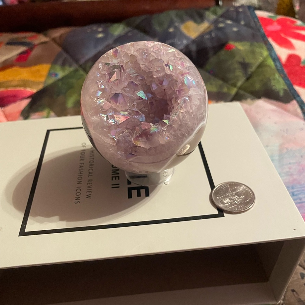 Aura amethyst agate sphere